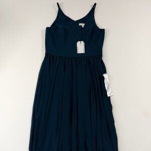 Dress The Population ALICIA 2XL NWT Peacock Blue V-Neck Spaghetti Strap Plunging